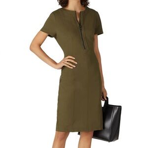 TOCCIN Olive Green Short Sleeve Sheath Dress SZ 10
